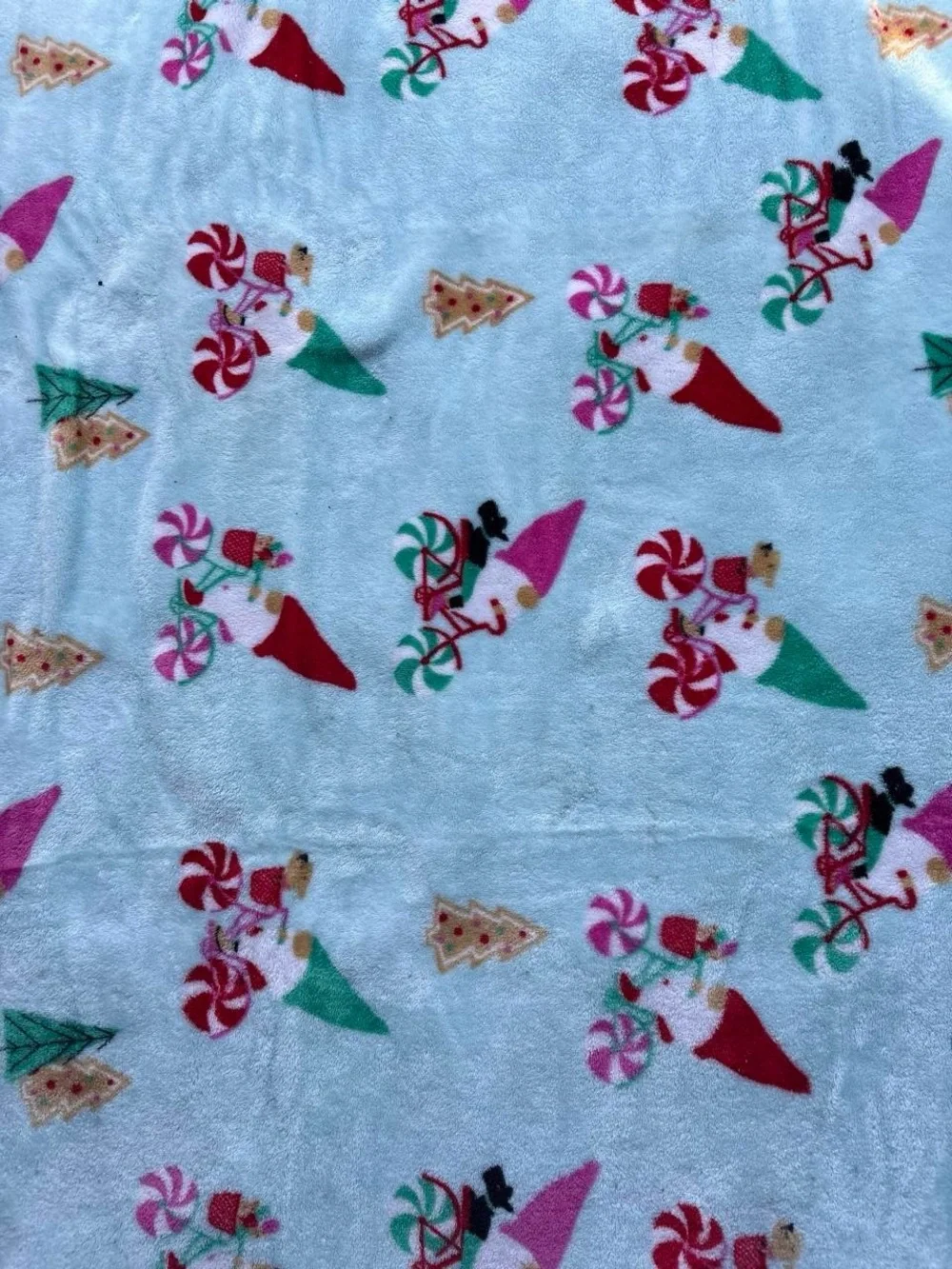 ✨ Christmas candy cane and reindeer fleece blanket✨